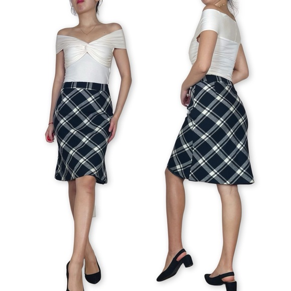 Vintage INED Wool Plaid Skirt Size 2 - Picture 11 of 16